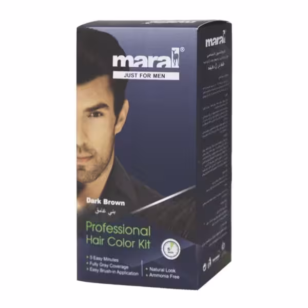 کیت رنگ موی مردانه مارال قهوه ای تیره مدل حجم 100 میلی لیتر /