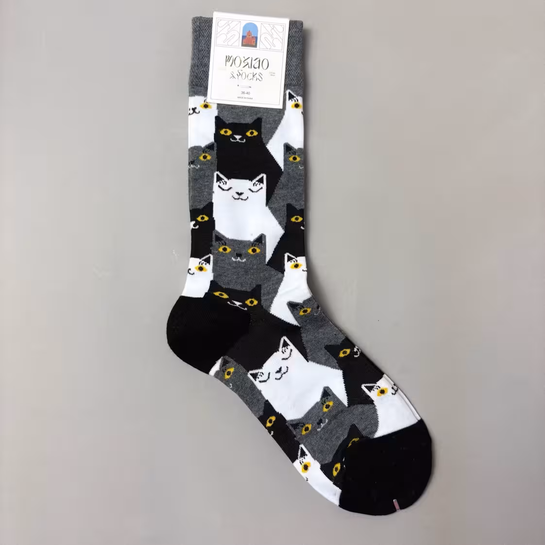 جوراب ساقدار ماکسیو طرح گربه ذغالی