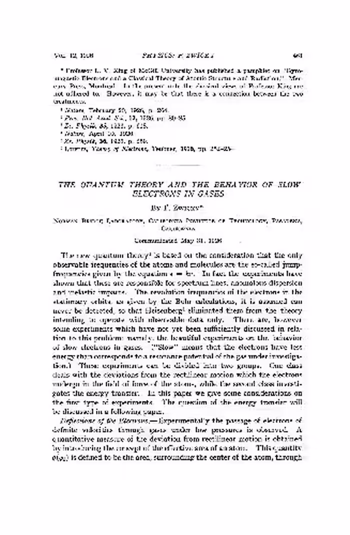 خرید و دانلود نسخه کامل کتاب The Quantum Theory and the Behavior of Slow Electrons in Gases