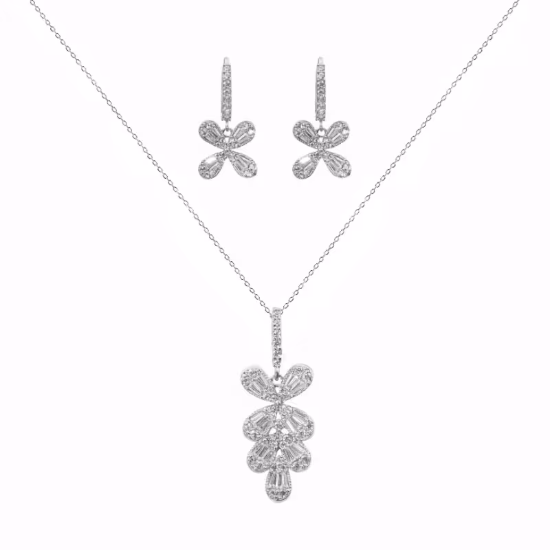 نیم ست نقره زنانه و دخترانه مدل NI S1