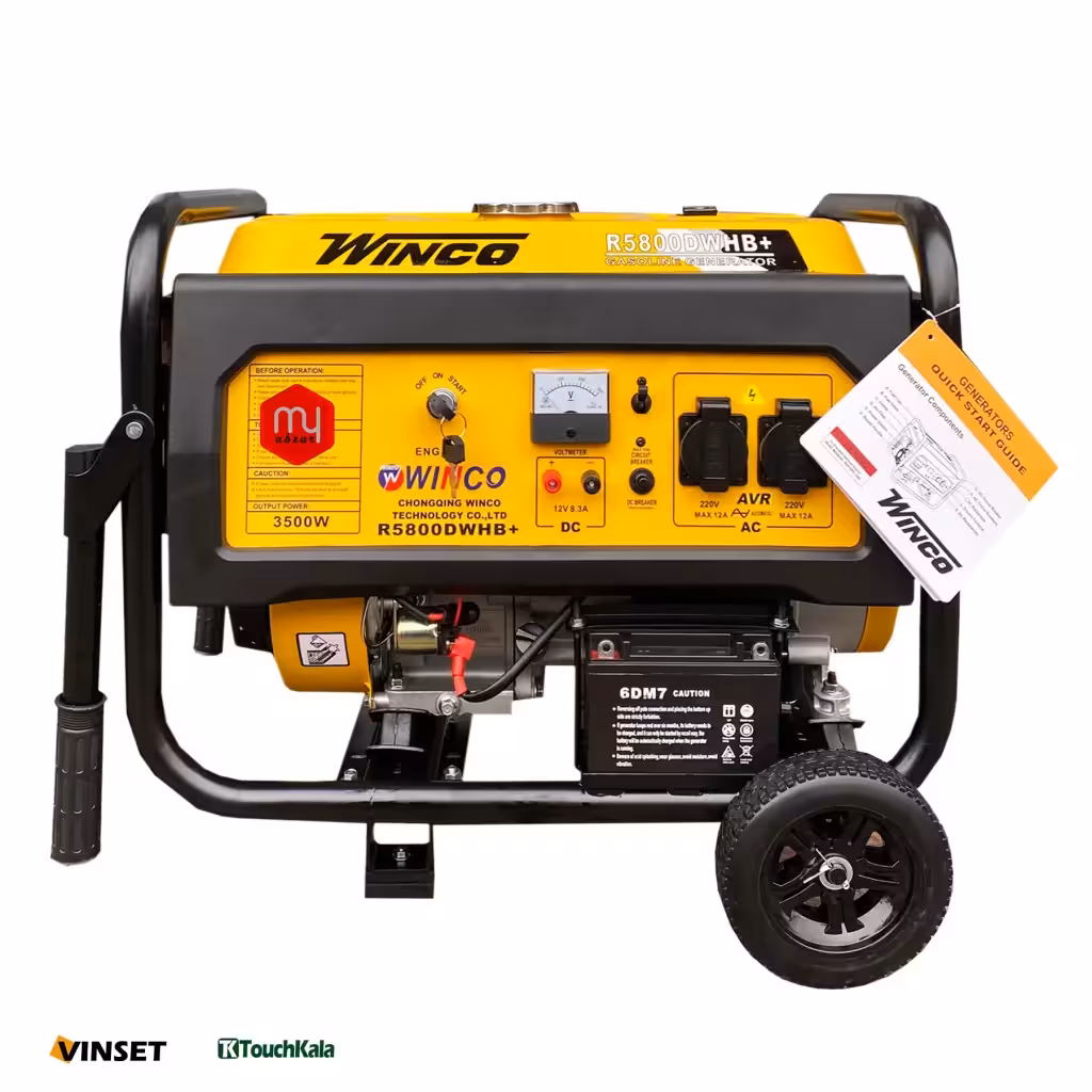 موتور برق بنزینی وینکو 4 کیلووات استارتی مدل  R5800DWHB