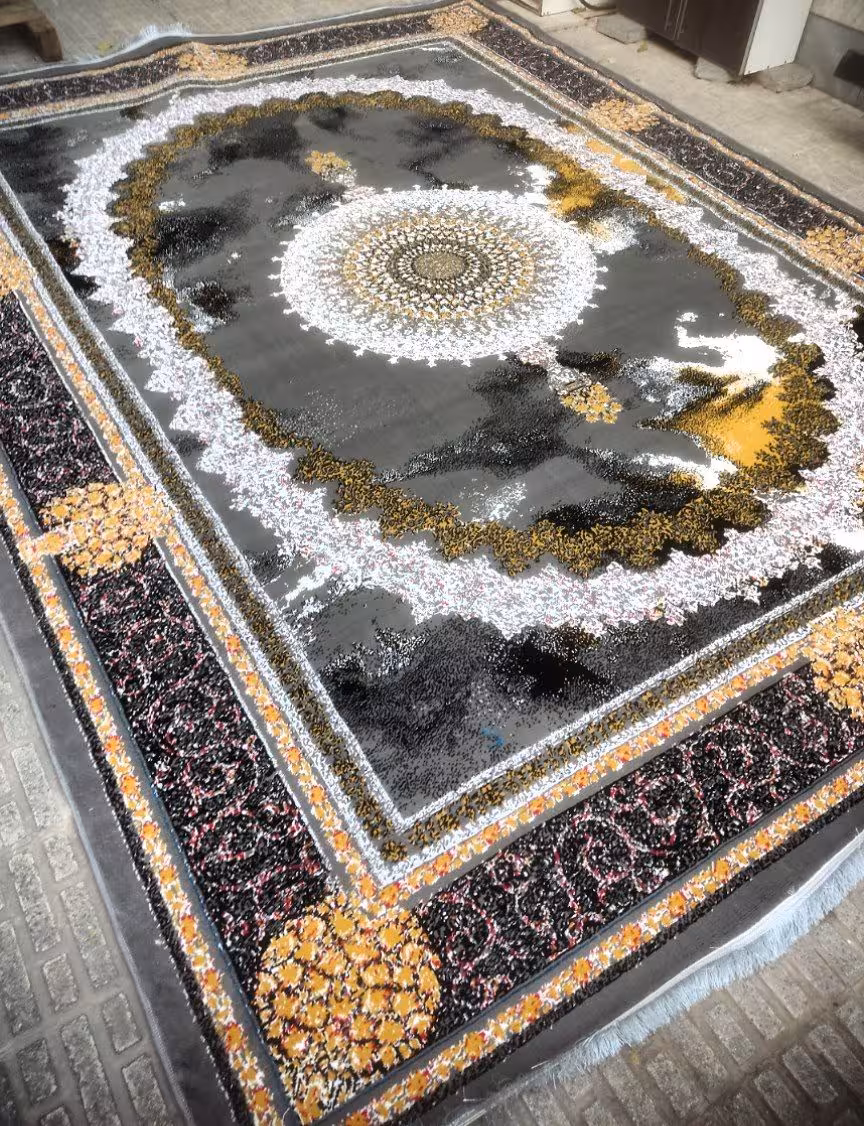 فرش ارزان طرح ویکتوریا طوسی 700شانه 12متری ضخیم فرش تخفیفی