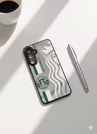 قاب طرح دار آینه ای سامسونگ S23Fe طرح Starbucks