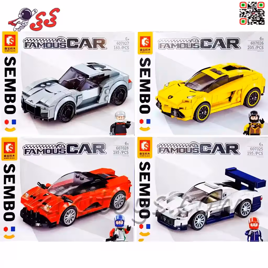 لگو ماشین اسباب بازی 4 مدل سری تکنیک برند سمبوبلاک SEMBO BLOCK 607025