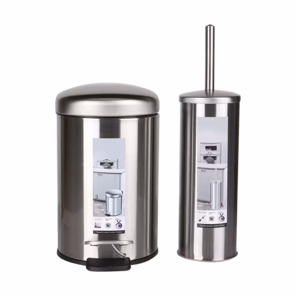 ست سطل زباله و فرچه دلفین مدل Pry-33-C