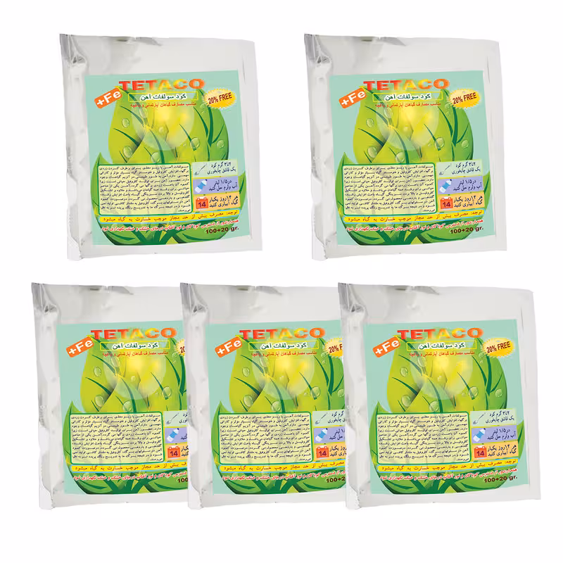 کود سولفات آهن تتاکو مدل FE-600 وزن 120 گرم بسته 5 عددی