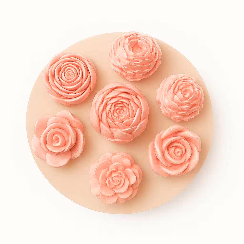 قالب سیلیکونی گل شمع 7 تایی