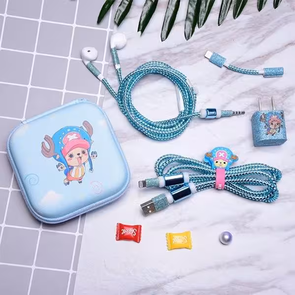 پک محافظ کابل گوزن شمالی اکلیلی کیف مربع Rain Deer Usb Cable protector