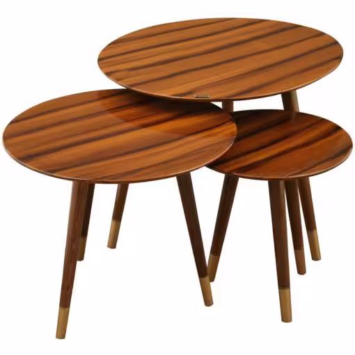 میز عسلی سه تکه چوبی مدل BERONIA کد T-741