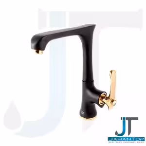 شیر ظرفشویی اهرمی مشکی طلایی آریانا (مدل ونیز)