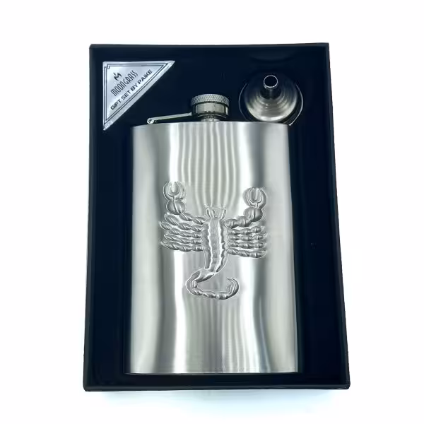 قمقمه جیبی تک استیل طرح عقرب کدa 510090