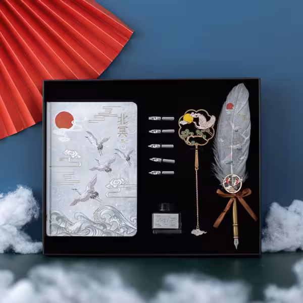 ست کالیگرافی قلم پر طرح پرواز ویژه مدل 01 FEATHER PEN Calligraphy set Fly