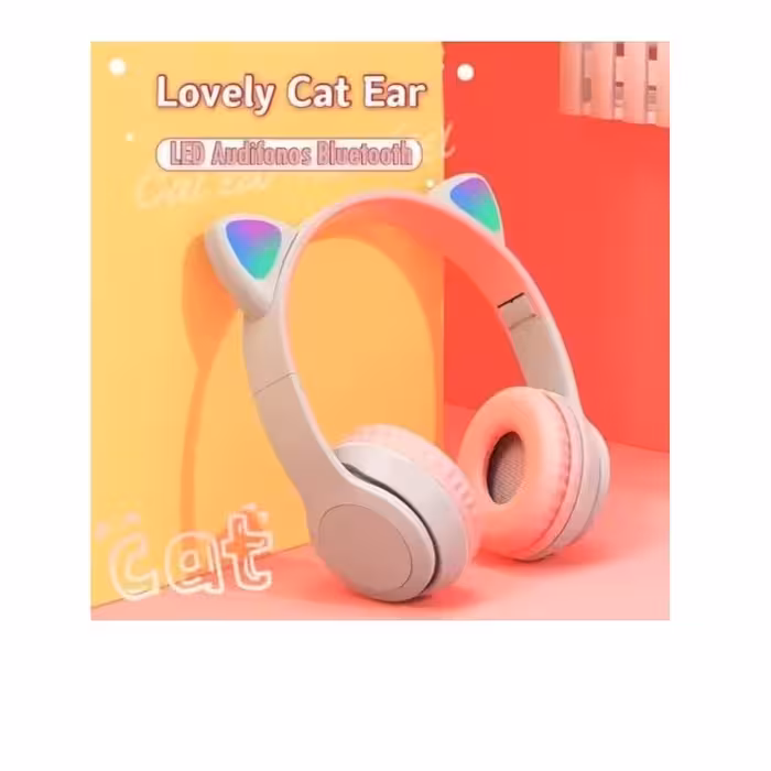 هدفون بلوتوثی گربه ای مدل MZ47 هدفون بی سیم گربه ای چراغ دار 
