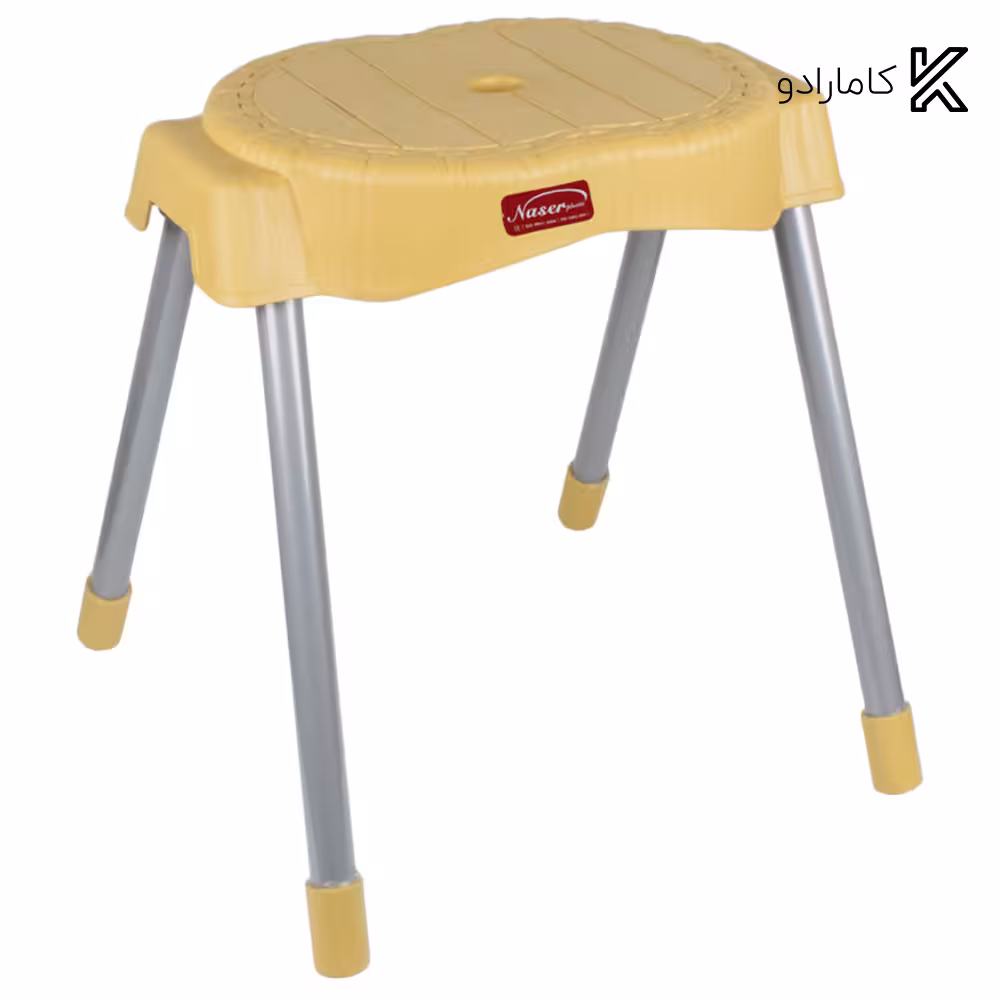چهارپایه حصیر بافت پایه فلزی متوسط ناصر پلاستیک کد 763 ( بسته 3 عددی )