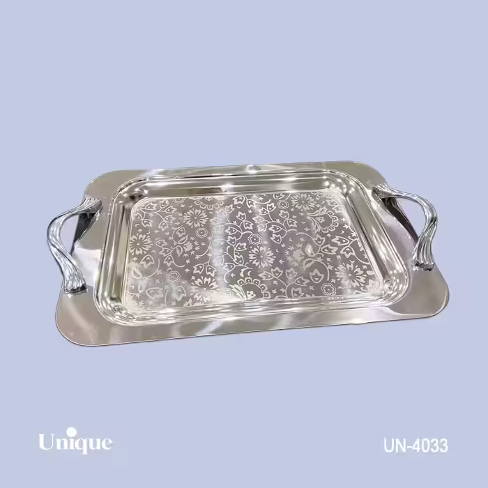 سینی براق استیل بدون پایه بزرگ UN-4033