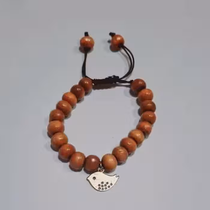 دستبند چوبی طرح مرغ آمین