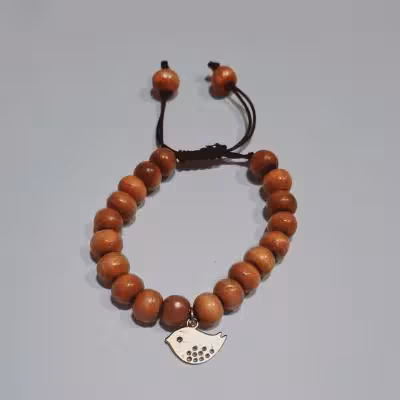 دستبند چوبی طرح مرغ آمین