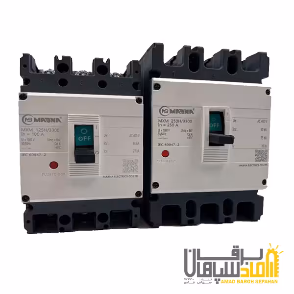 کلید اتوماتیک فیکس 400 آمپر (غیر قابل تنظیم)-400H- مبنا الکتریک مدل MXM