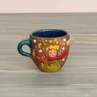 شات اسپرسو دسته دار رنگین گلس طرح سه