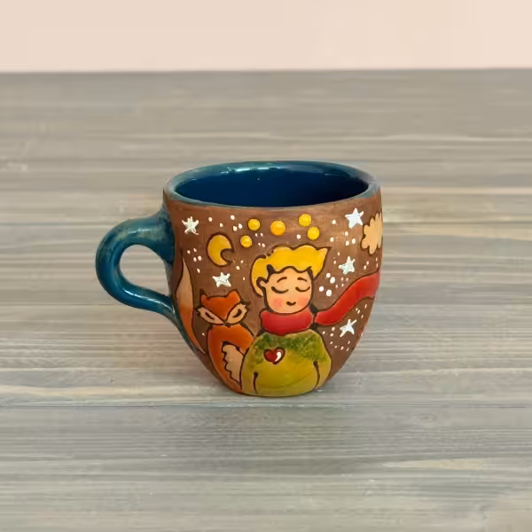 شات اسپرسو دسته دار رنگین گلس طرح سه