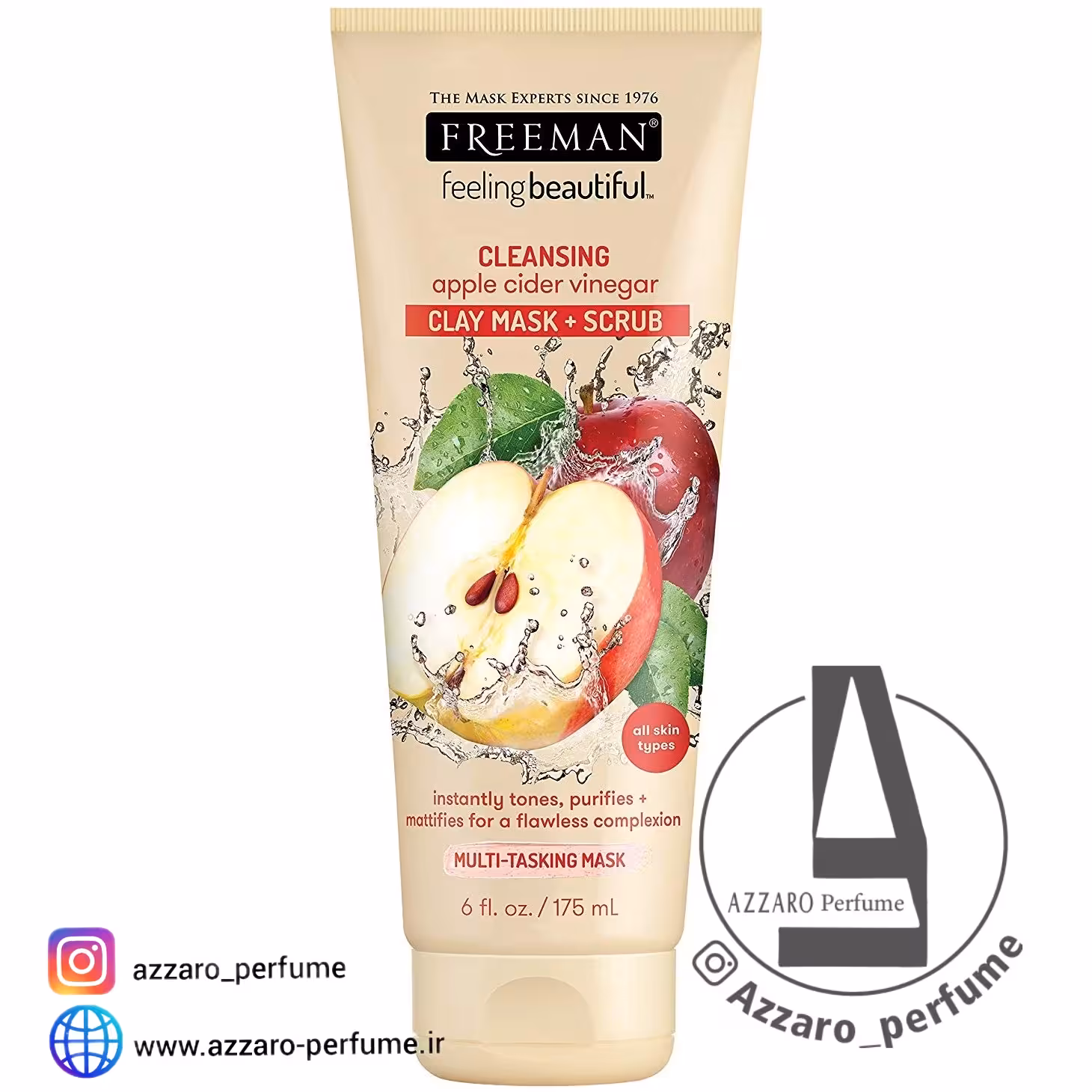 ماسک صورت فریمن freeman مدل سرکه سیب Freeman Apple Cider حجم 175 میل