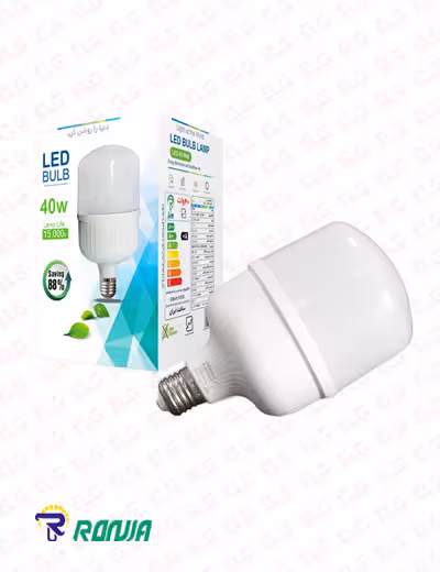 لامپ حبابی استوانه ای بدنه پلاستیکی 40 وات رونیا
