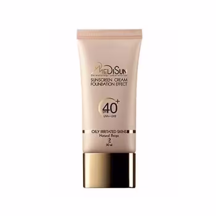 کرم ضد آفتاب SPF40 پوست چرب و حساس بژ طبیعی مدیسان