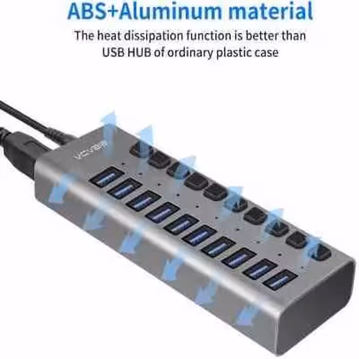 هاب آداپتور دار 10 پورت کلید دار USB.3