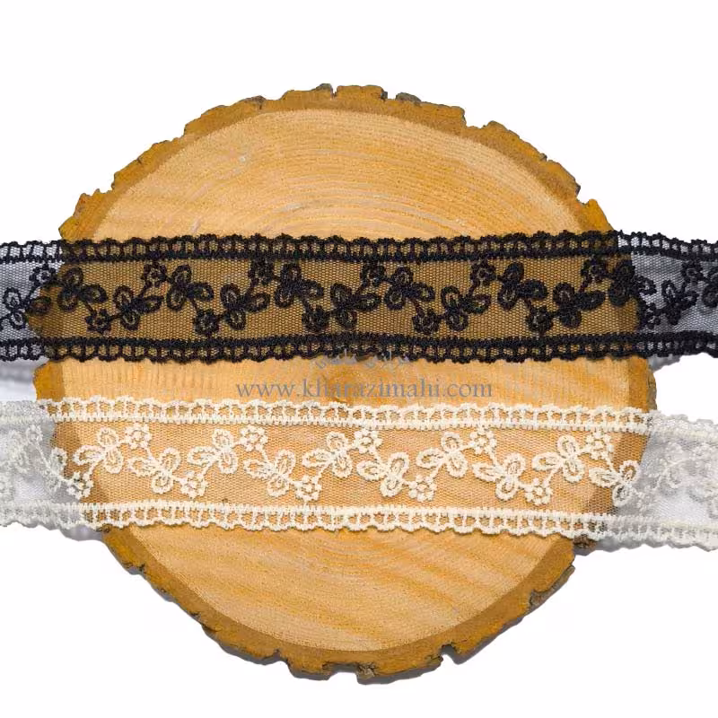 دانتل شیفون دو طرفه طرح گل سوسن (کد 47)