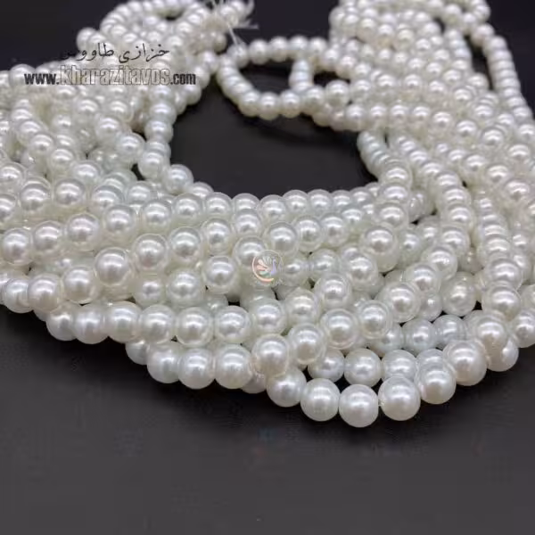 مروارید سنگی سفید سایز 8