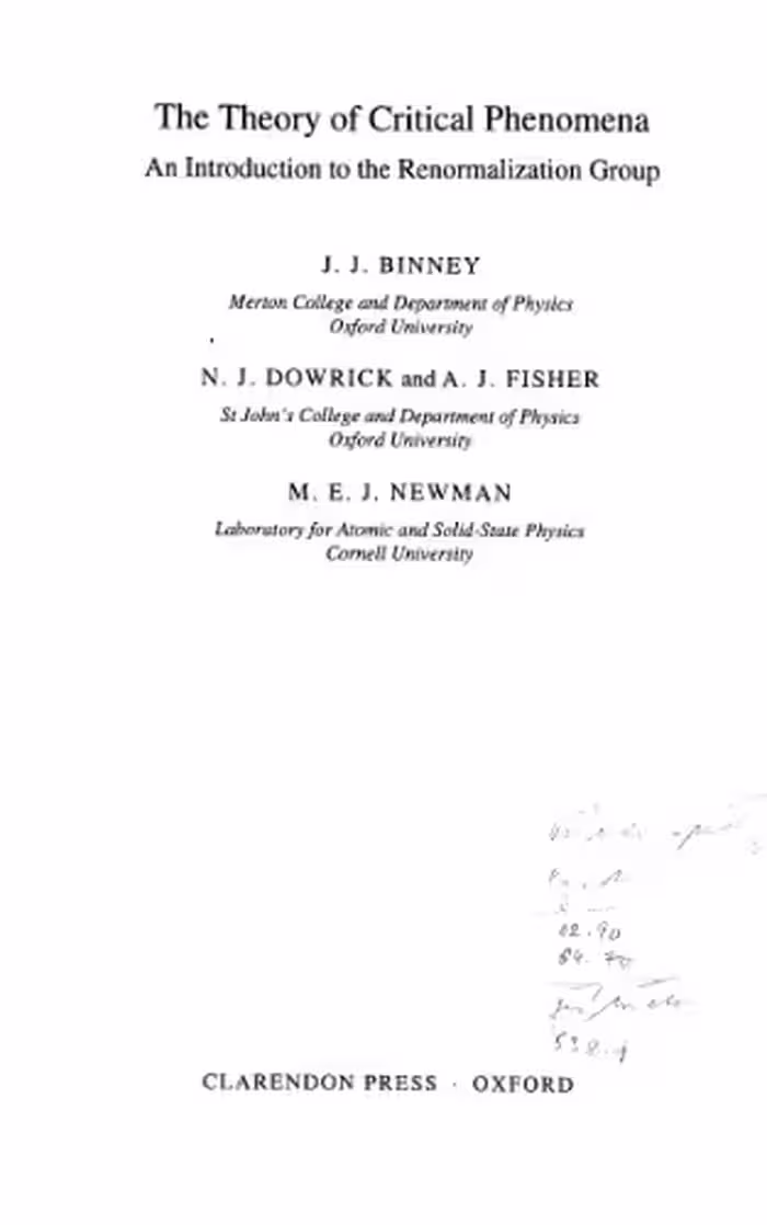 خرید و دانلود نسخه کامل کتاب The Theory of Critical Phenomena: An Introduction to the Renormalization Group (Oxford Science Publications)