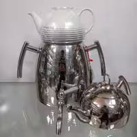 کتری قوری نزاز کد 4022 دو قوری دار براق