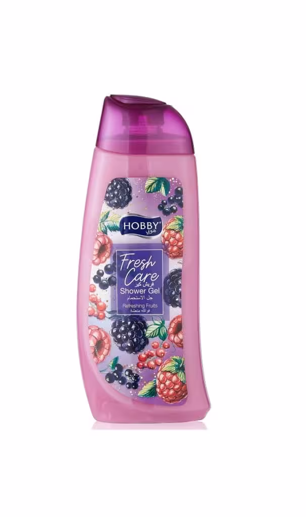 شامپو بدن شاداب کننده هوبی HOBBY مدل FRESH CARE حاوی عصاره تمشک و شاه توت حجم 500 میل