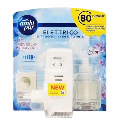 دستگاه خوشبو کننده برقی هوا ایتالیایی لنور آمبی پور Ambi Pur Lenor Spring Awakening Dffursor Con Ricaricaرایحه گل بهاری 20 میل
