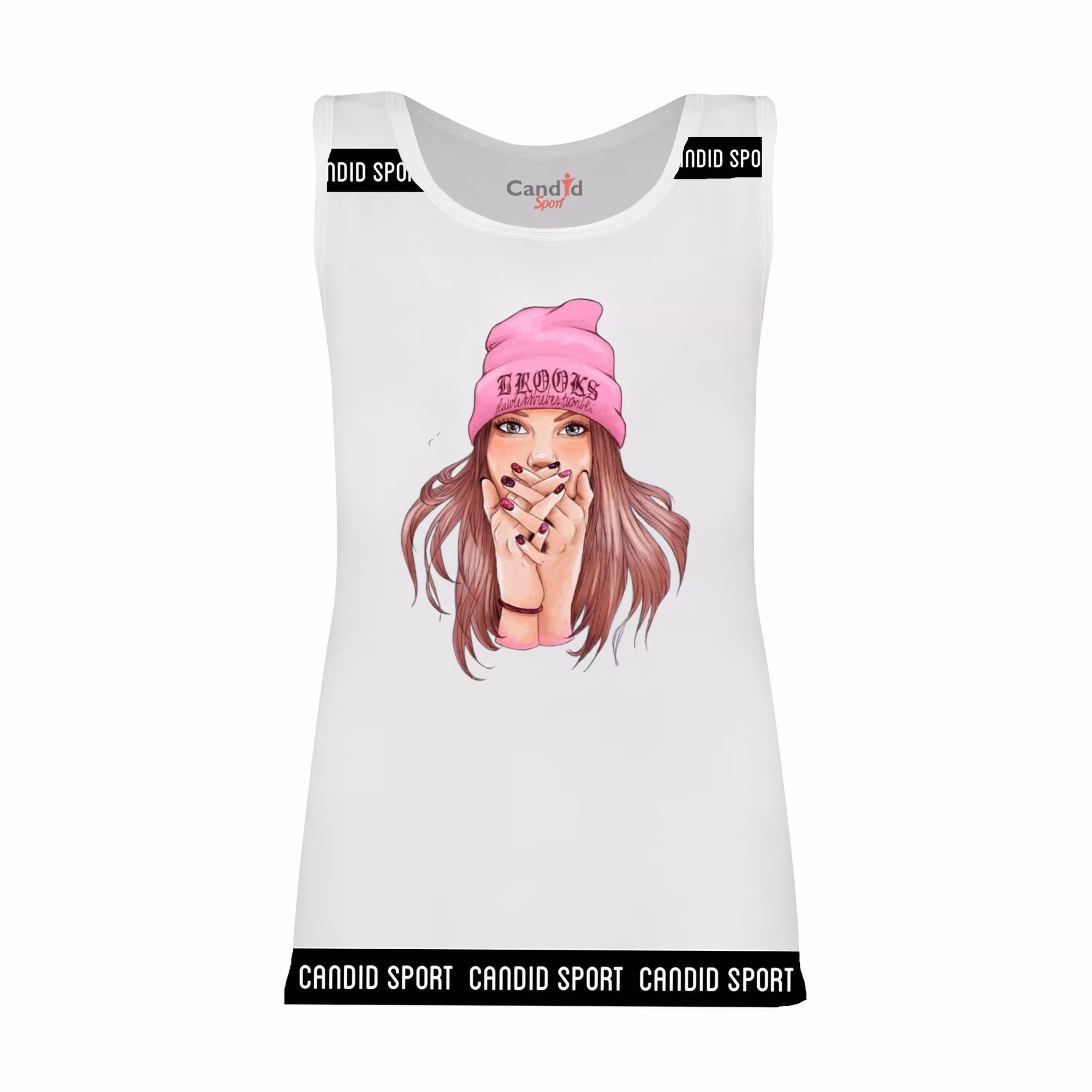 تاپ زنانه سفید راحتی اسپرت کشی فری سایز کد 18