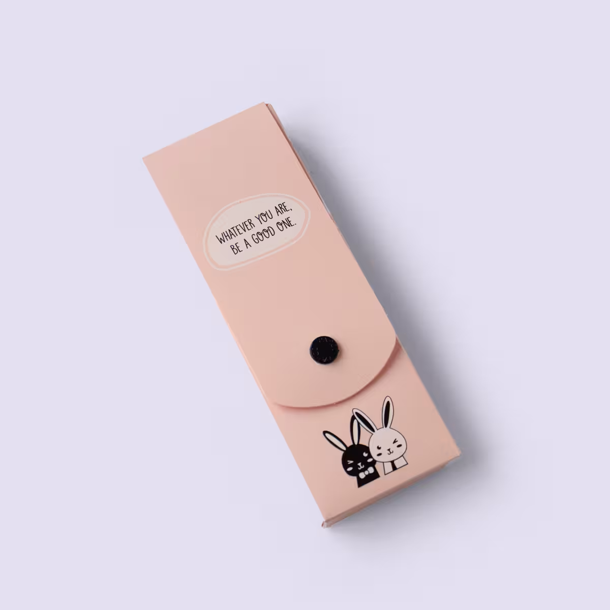 جامدادی طلقی دکمه ای خرگوشی صورتی پاستلی پاپکو (PAPCO)