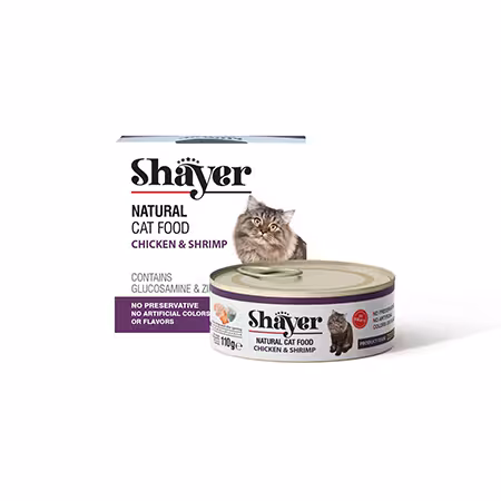 کنسرو گربه طعم مرغ و میگو