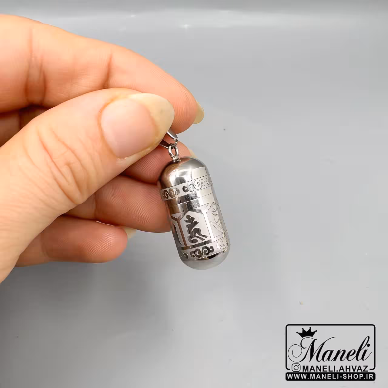 کپسول بازشو پلاک فانتزی استیل رنگ ثابت|140404154