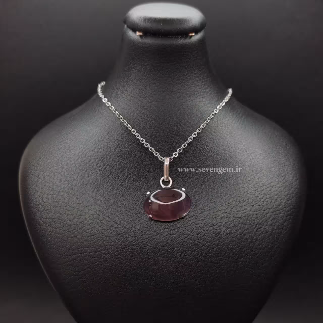 مدال عقیق یاسی رکاب نقره (کد717)