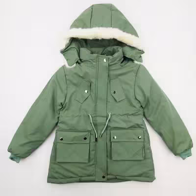 کاپشن دخترانه وارداتی سبز کد 10401