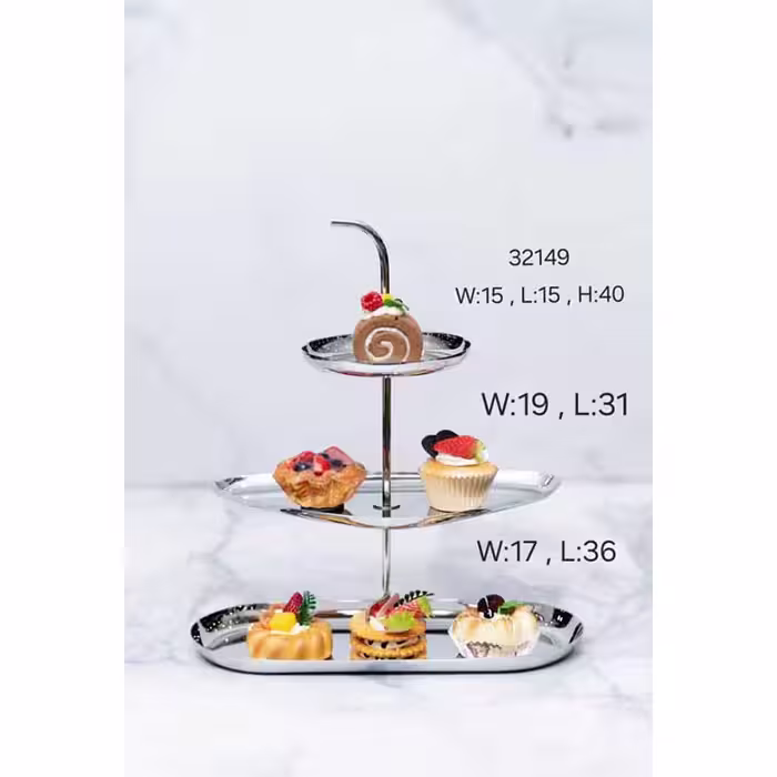 شیرینی خوری سه طبقه استیل 32149