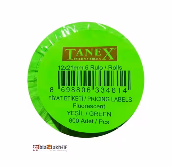 برچسب اتیکت زن مدل F100 تانکس ترکیه 6 حلقه 800 عددی mm12*21