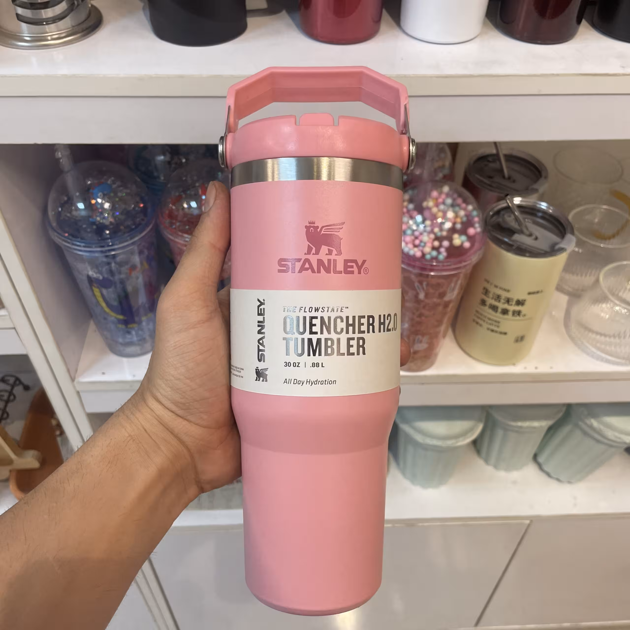 ماگ استنلی مدل IceFlow Flip Tumbler – رنگ صورتی | ظرفیت 0.88 لیتر اورجینال