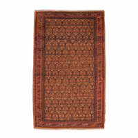 فرش قدیمی دستباف چهار متری طرح واگیره کد 4020229