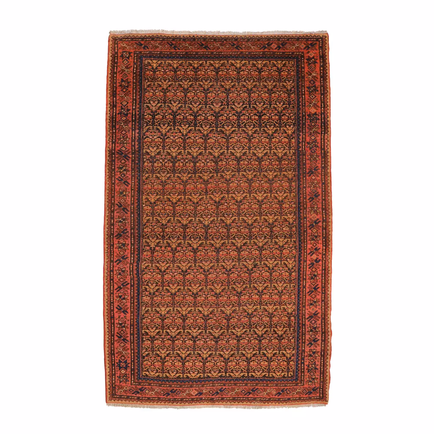 فرش قدیمی دستباف چهار متری طرح واگیره کد 4020229