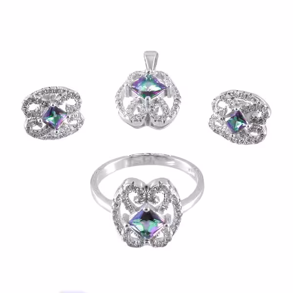 سرویس نقره زنانه سنتاتیک مدل اردا _ کد : 100071