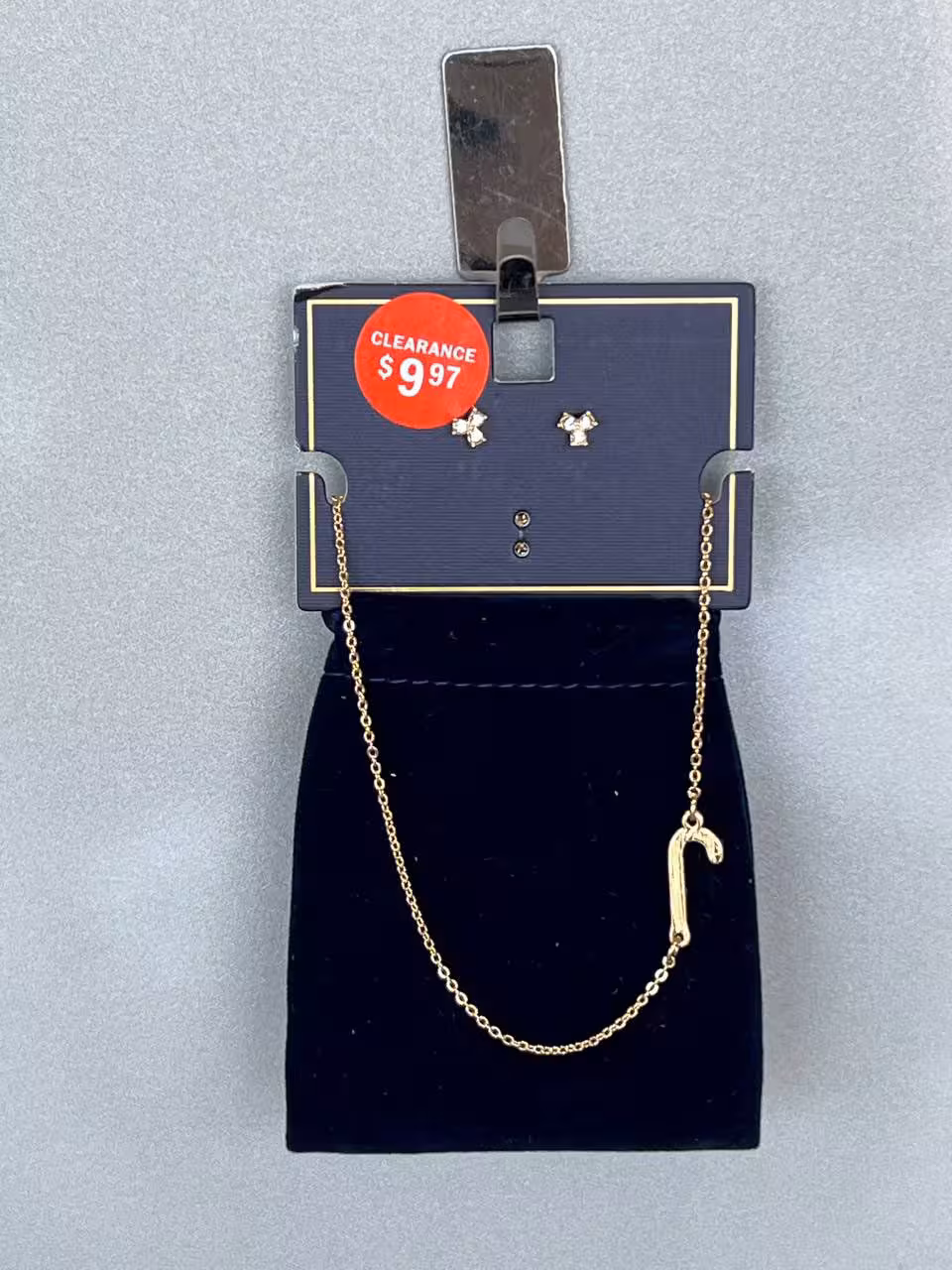 نیم ست طلایی گردنبند و گوشواره