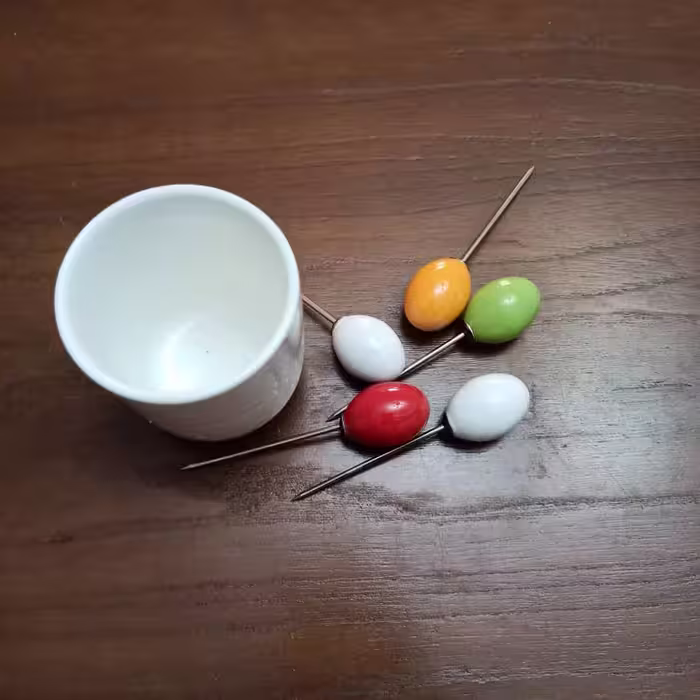چنگال زیتون خوری مدل پایه دار بسته 6 عددی