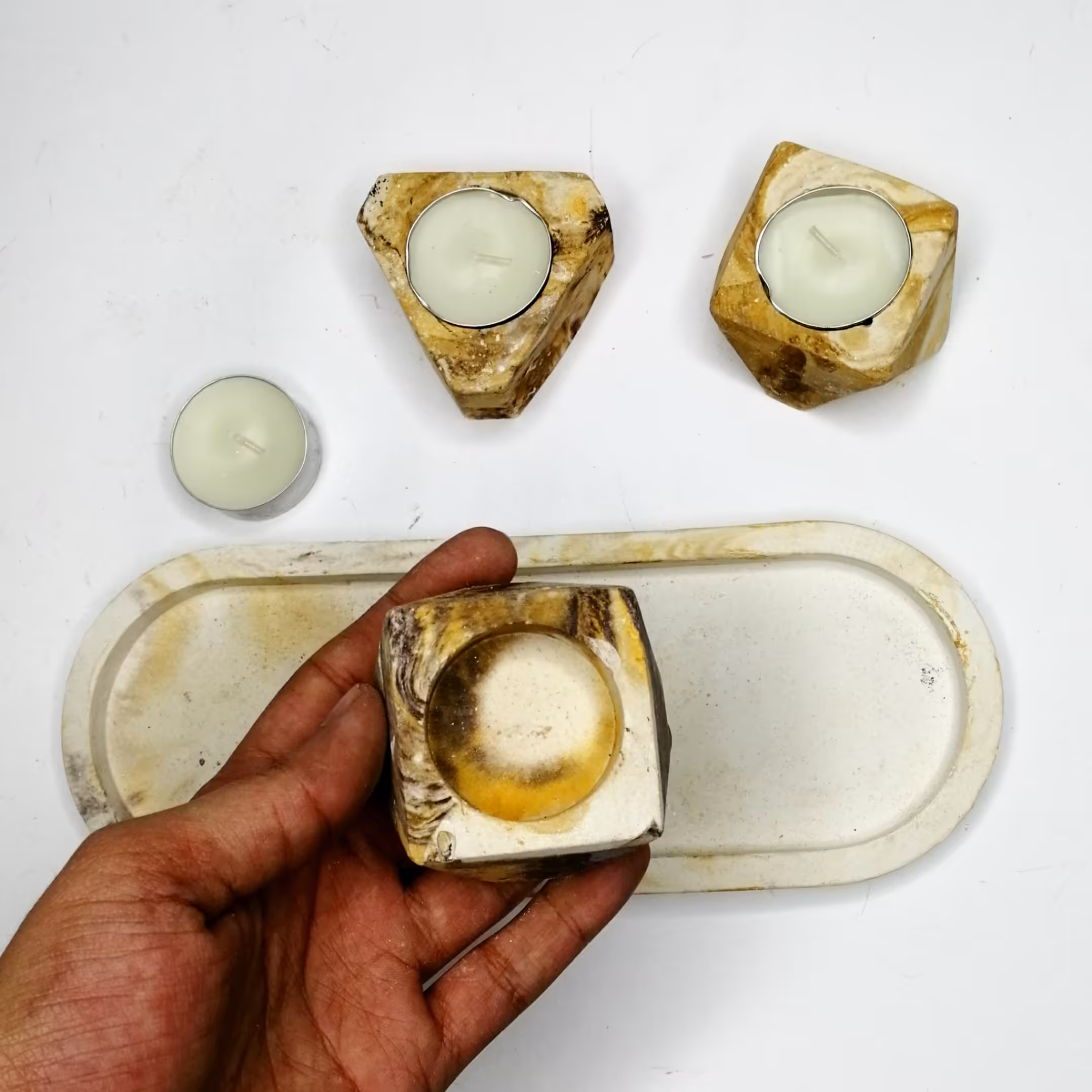 جاشمعی طرح هندسی مدل B3 مجموعه 4 عددی