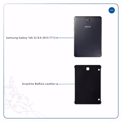 برچسب پوششی ماهوت مدل Graphite Buffalo Leather مناسب برای تبلت سامسونگ Galaxy Tab S2 8.0 2015 T715